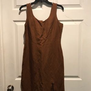 The limited brown linen dress